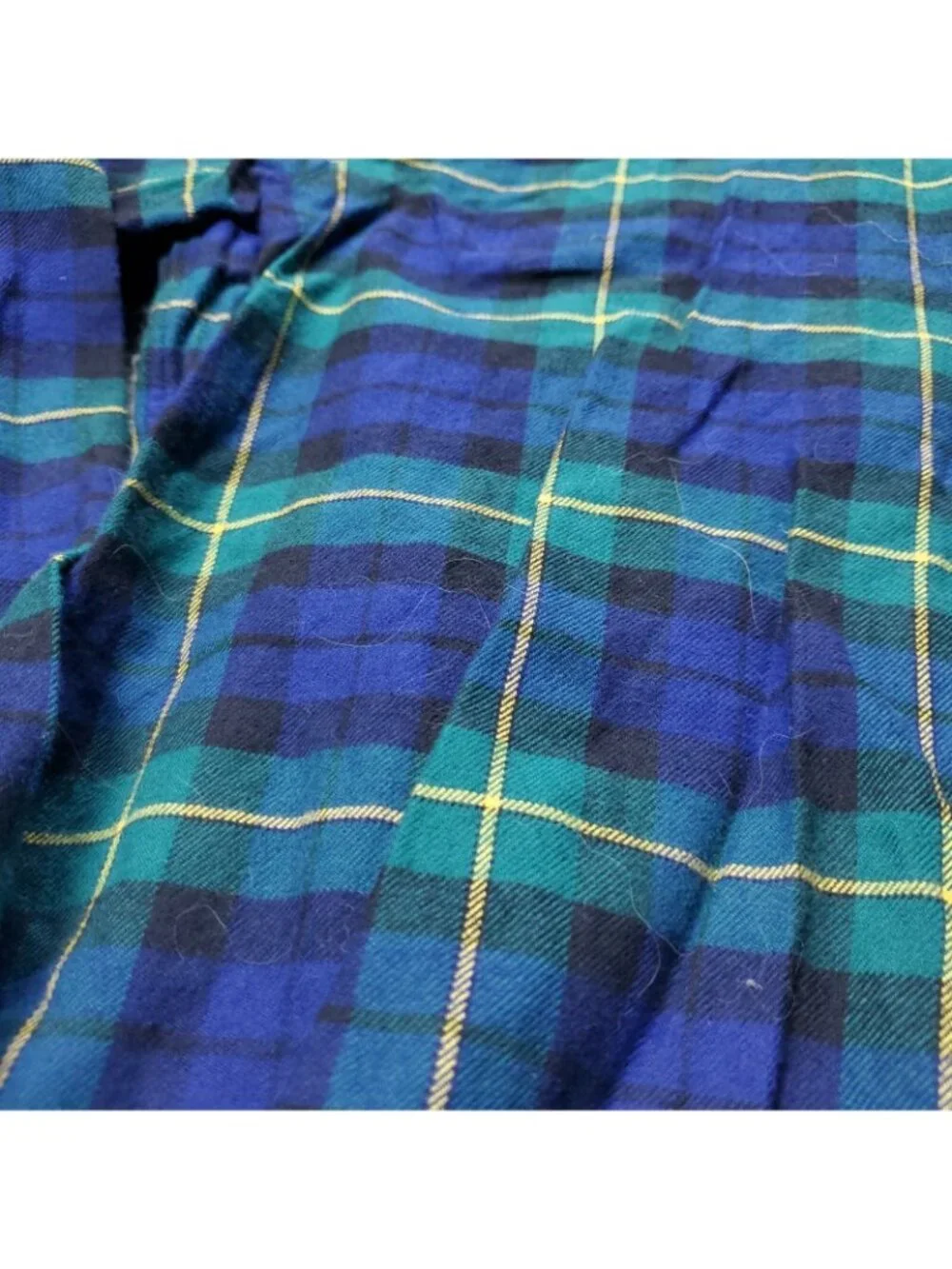 Polo Ralph Lauren Shirt Mens S Small Petite Sleep Button Plaid Blue Green Pajama